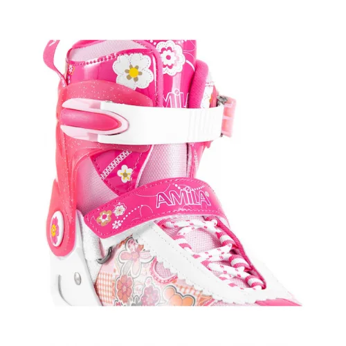 AMILA Inline Αυξομειούμενα Rollers Ροζ Παιδικά