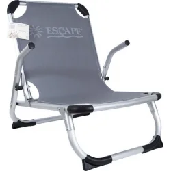 Escape Καρεκλάκι Παραλίας Αλουμινίου με Ψηλή Πλάτη Γκρι Αδιάβροχο 67x53x67εκ.