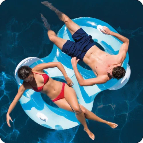 Intex Φουσκωτό Στρώμα Θαλάσσης 2 Ατόμων με Χειρολαβές Τιρκουάζ 198εκ.