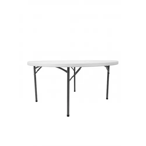 Πλαστικό Τραπέζι Catering Εξωτερικού Χώρου Πτυσσόμενο με Μεταλλικό Σκελετό 15524 Λευκό 152x152x76εκ.