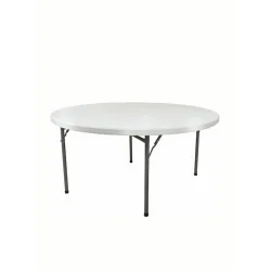 Πλαστικό Τραπέζι Catering Εξωτερικού Χώρου Πτυσσόμενο με Μεταλλικό Σκελετό 15524 Λευκό 152x152x76εκ.