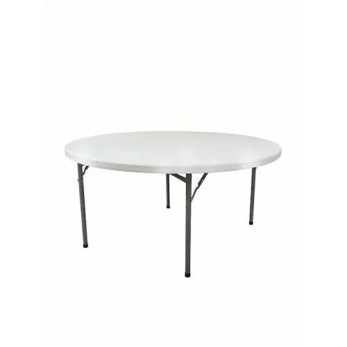 Πλαστικό Τραπέζι Catering Εξωτερικού Χώρου Πτυσσόμενο με Μεταλλικό Σκελετό 15524 Λευκό 152x152x76εκ.