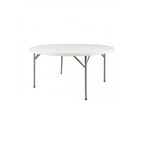 Πλαστικό Τραπέζι Catering Εξωτερικού Χώρου Πτυσσόμενο με Μεταλλικό Σκελετό 15524 Λευκό 152x152x76εκ.
