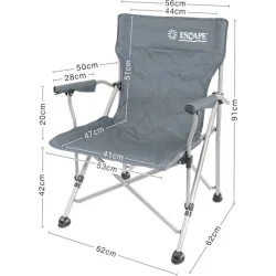 Escape Deluxe Καρέκλα Παραλίας Γκρι Αδιάβροχη 67x69x89εκ.