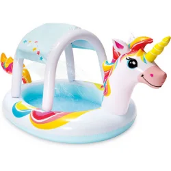 Intex Unicorn Spray Παιδική Στρογγυλή Πισίνα Φουσκωτή 254x109εκ. Λευκή Intex Unicorn Spray Παιδική Στρογγυλή Πισίνα Φουσκωτή 254x109εκ. Λευκή