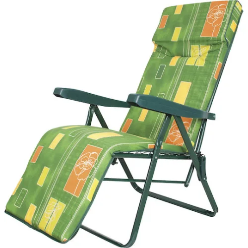Escape Ξαπλώστρα-Πολυθρόνα Παραλίας με Ανάκλιση 6 Θέσεων Πράσινη 59x42x105εκ.