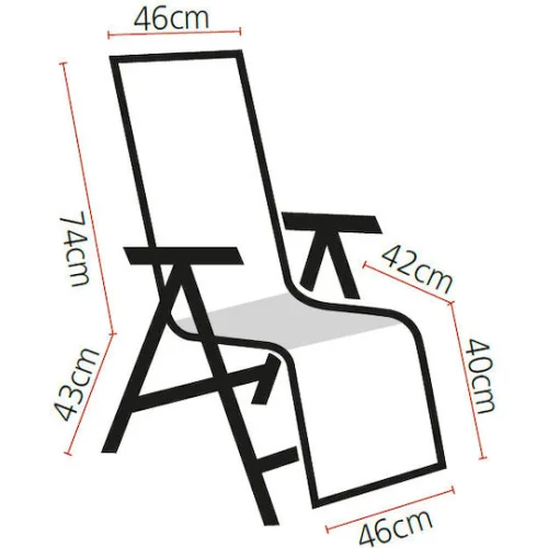 Escape Ξαπλώστρα-Πολυθρόνα Παραλίας με Ανάκλιση 6 Θέσεων Πράσινη 59x42x105εκ.