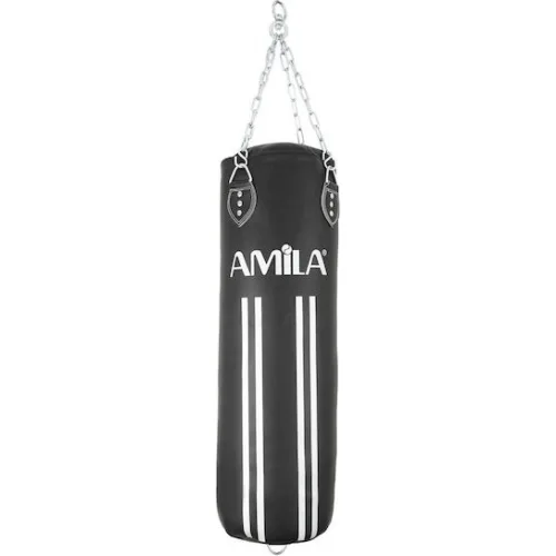 AMILA Δερμάτινος Σάκος Μποξ 30kg με Ύψος 150cm Μαύρος