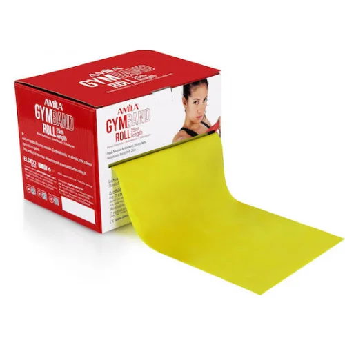 AMILA Ελαστικός Ιμάντας Γυμναστικής Πολύ Μαλακός Κίτρινος 25m