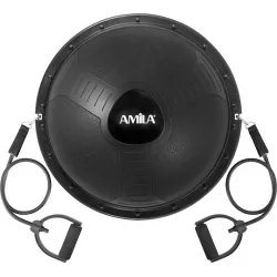 AMILA Μπάλα Ισορροπίας Μαύρη 60x60x23cm με Διάμετρο 60cm