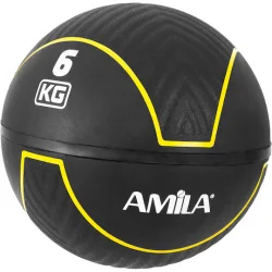 AMILA Μπάλα Medicine 25.5cm , 6kg σε Μαύρο Χρώμα