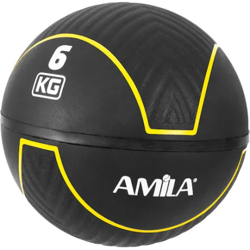 AMILA Μπάλα Medicine 25.5cm , 6kg σε Μαύρο Χρώμα