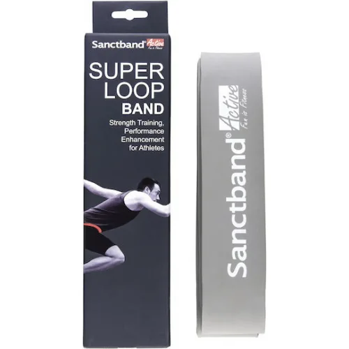 Sanctband Active Super Λάστιχο Γυμναστικής Loop Πολύ Σκληρό Γκρι Πολύ Σκληρό+ 1.04m
