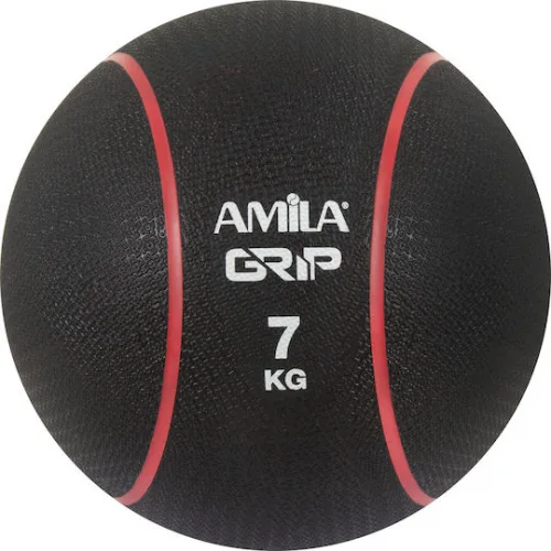AMILA Μπάλα Medicine 19cm , 7kg σε Μαύρο Χρώμα