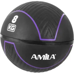 AMILA Μπάλα Medicine 25.5cm , 8kg σε Μαύρο Χρώμα