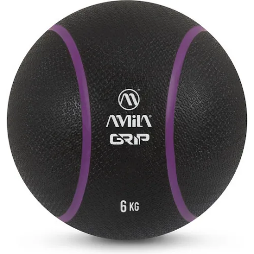 AMILA Μπάλα Medicine 19cm , 6kg σε Μαύρο Χρώμα
