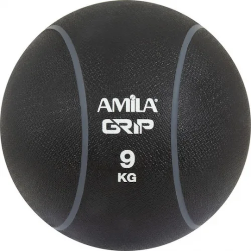 AMILA Μπάλα Medicine 19cm , 9kg σε Μαύρο Χρώμα