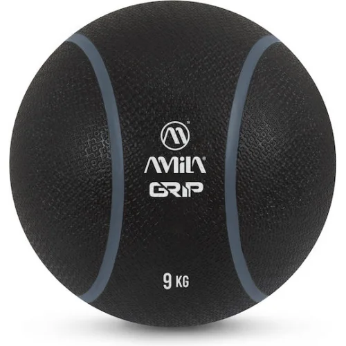 AMILA Μπάλα Medicine 19cm , 9kg σε Μαύρο Χρώμα