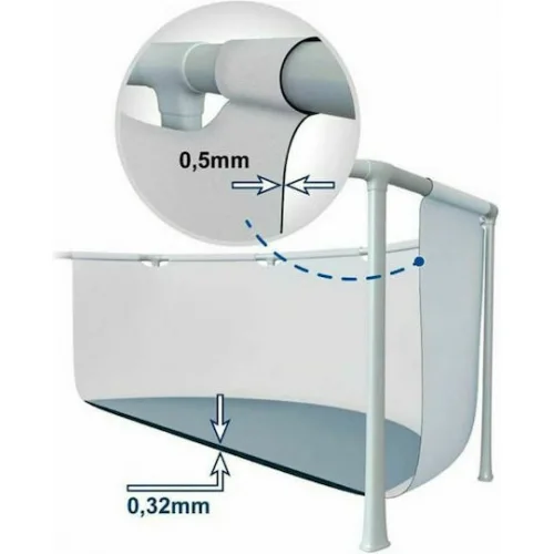 Intex Prism Στρογγυλή Πισίνα PVC με Μεταλλικό Σκελετό 366x76εκ. Γκρι