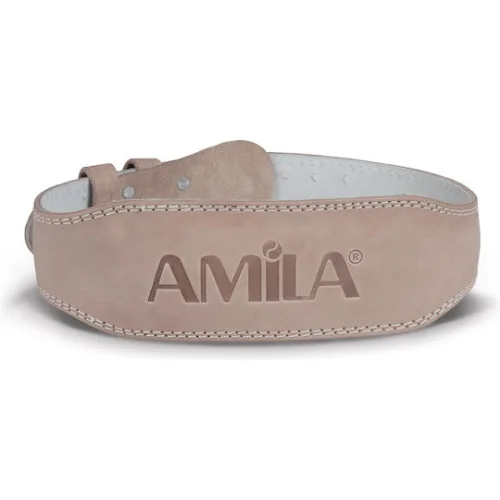 Ζώνη Άρσης Βαρών AMILA Δερμάτινη Μπεζ A Quality L