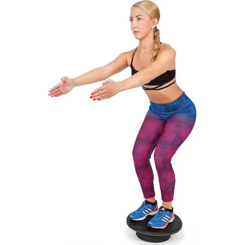 AMILA Circle Wobble Board Δίσκος Ισορροπίας Μαύρος με Διάμετρο 38.5cm