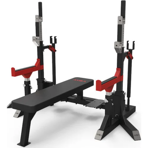 AMILA Οριζόντιος Πάγκος Γυμναστικής Γενικής Χρήσης με Ορθοστάτες