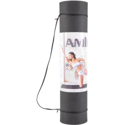 AMILA Στρώμα Γυμναστικής Yoga/Pilates Μαύρο (173x60x0.8cm)