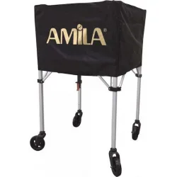 AMILA Καλάθι Μεταφοράς Μπαλών σε Μαύρο Χρώμα