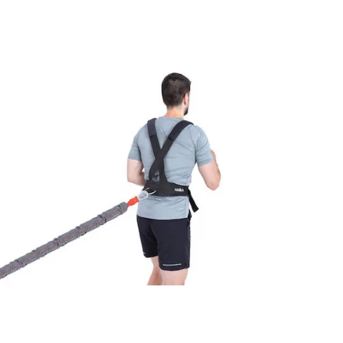 AMILA Λάστιχο Γυμναστικής Σωληνωτό Μέτριο Γκρι Αντίστασης Μέσης με Τιράντες 2.5m