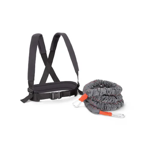 AMILA Λάστιχο Γυμναστικής Σωληνωτό Μέτριο Γκρι Αντίστασης Μέσης με Τιράντες 2.5m