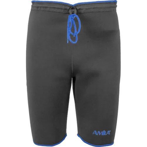 AMILA Βερμούδα Εφίδρωσης & Αδυνατίσματος 54cm Μαύρο / Μπλε