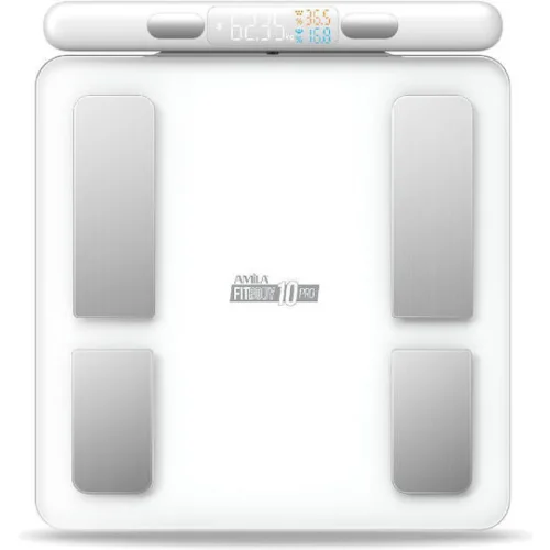 AMILA Fitbody 10 Pro Smart Ζυγαριά 180kg με Λιπομετρητή & Bluetooth Λευκή
