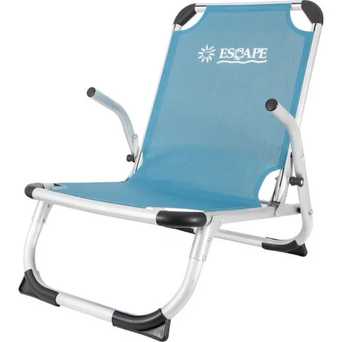 Escape Καρεκλάκι Παραλίας Αλουμινίου με Ψηλή Πλάτη Μπλε 53x68x68εκ.