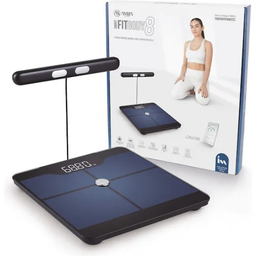AMILA Fitbody 8 Smart Ζυγαριά 180kg με Λιπομετρητή & Bluetooth Μαύρη