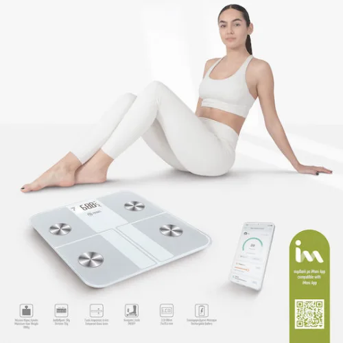 AMILA Fitbody 4R Smart Ζυγαριά με Λιπομετρητή & Bluetooth Λευκή