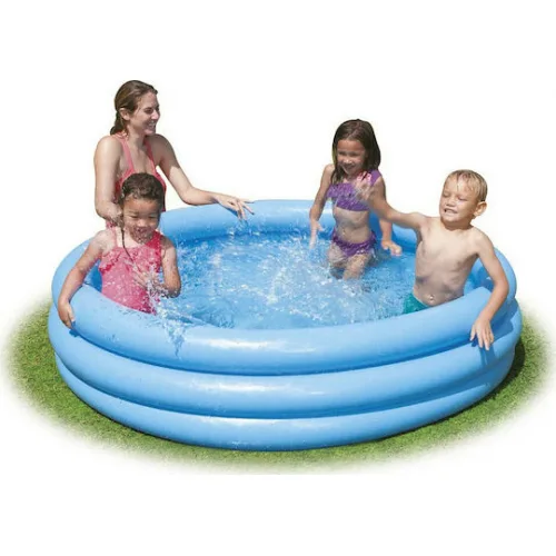Intex Crystal Blue Παιδική Στρογγυλή Πισίνα Φουσκωτή 168x38εκ. Μπλε