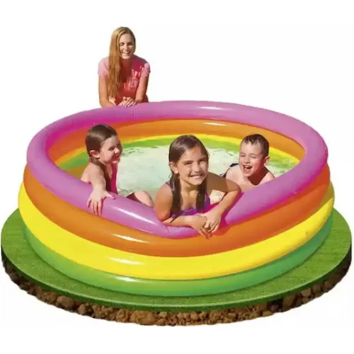 Intex Sunset Glow Παιδική Στρογγυλή Πισίνα Φουσκωτή 147x33εκ.