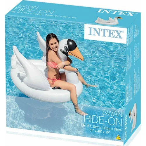 Intex Φουσκωτό Ride On Θαλάσσης Κύκνος με Χειρολαβές Λευκό 194εκ.