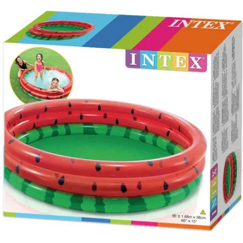 Intex Παιδική Στρογγυλή Πισίνα Φουσκωτή 168x38εκ. Κόκκινη