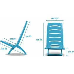 Adriatic Καρεκλάκι Παραλίας με Ψηλή Πλάτη Τιρκουάζ Αδιάβροχο