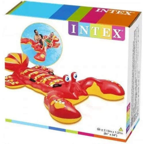 Intex Lobster Παιδικό Φουσκωτό Ride On Θαλάσσης με Χειρολαβές Κόκκινο 213εκ.