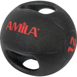 AMILA Μπάλα Medicine 28cm , 12kg σε Μαύρο Χρώμα