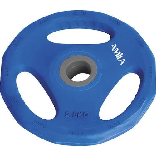 AMILA Pump Rubber Δίσκος Λαστιχένιος 1 x 2.5kg Φ28mm με Λαβές