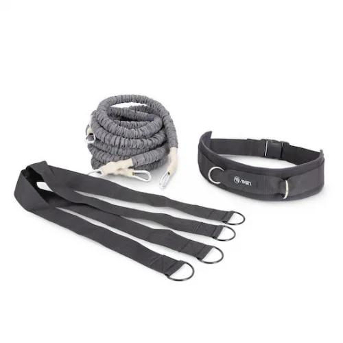 AMILA Λάστιχο Γυμναστικής Σωληνωτό Γκρι με Ιμάντες και Ζώνη 2.8m