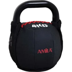 AMILA Kettlebell από PVC 4kg Μαύρο