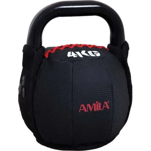 AMILA Kettlebell από PVC 4kg Μαύρο