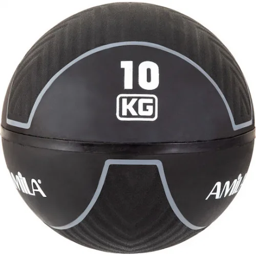 AMILA Μπάλα Medicine 25.5cm , 10kg σε Μαύρο Χρώμα