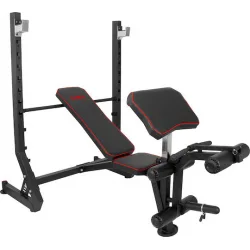 AMILA Ρυθμιζόμενος Πάγκος Γυμναστικής Γενικής Χρήσης με Ορθοστάτες