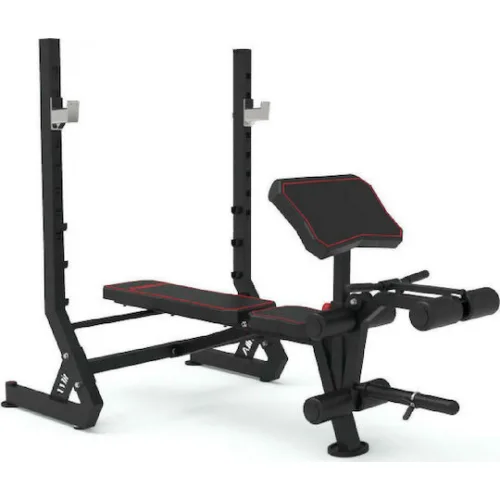 AMILA Ρυθμιζόμενος Πάγκος Γυμναστικής Γενικής Χρήσης με Ορθοστάτες