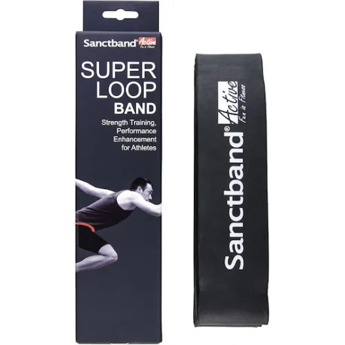 Sanctband Active Super Λάστιχο Γυμναστικής Loop Πολύ Σκληρό Μαύρο Πολύ Σκληρό++ 1.04m